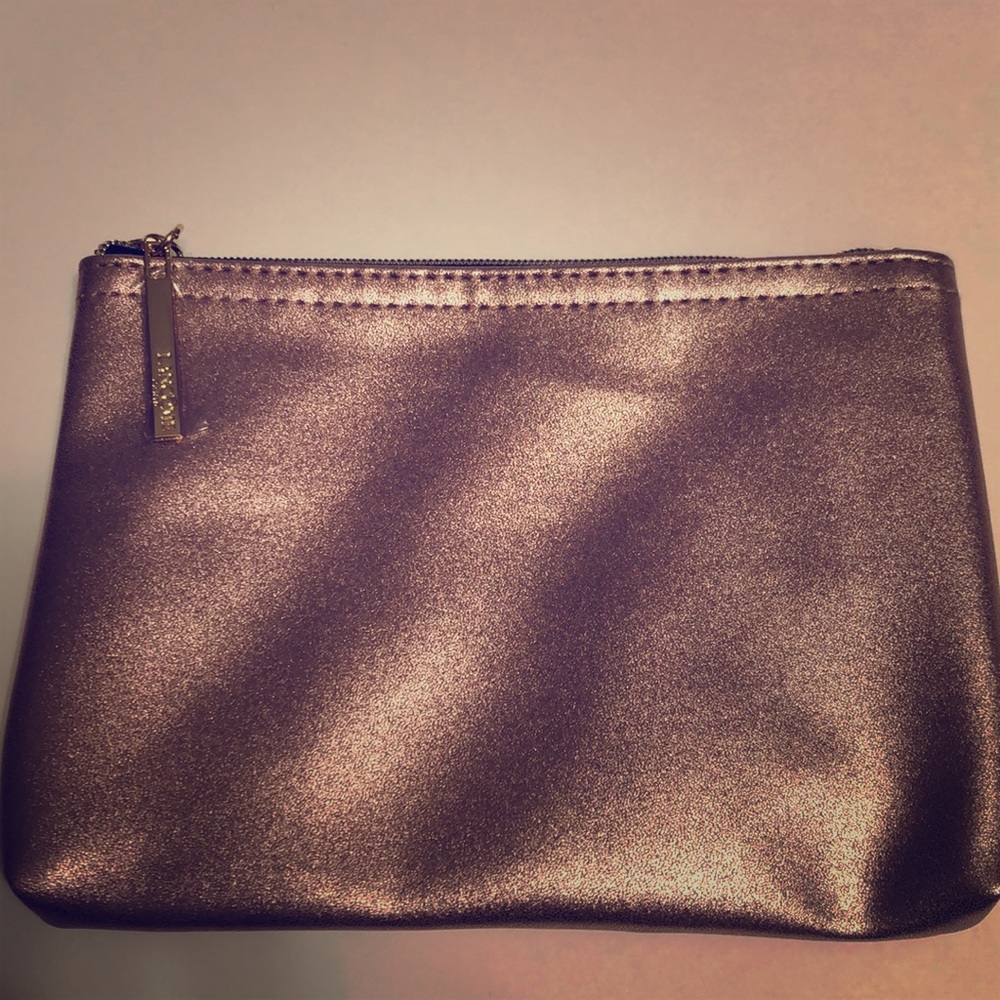 Lancôme Cosmetic Bag in Faux Rose Gold Leather